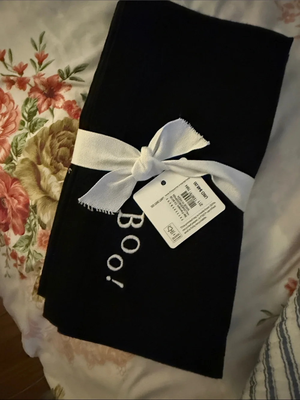 Pottery Barn Cotton “Boo!” Napkins Set of 4 👻